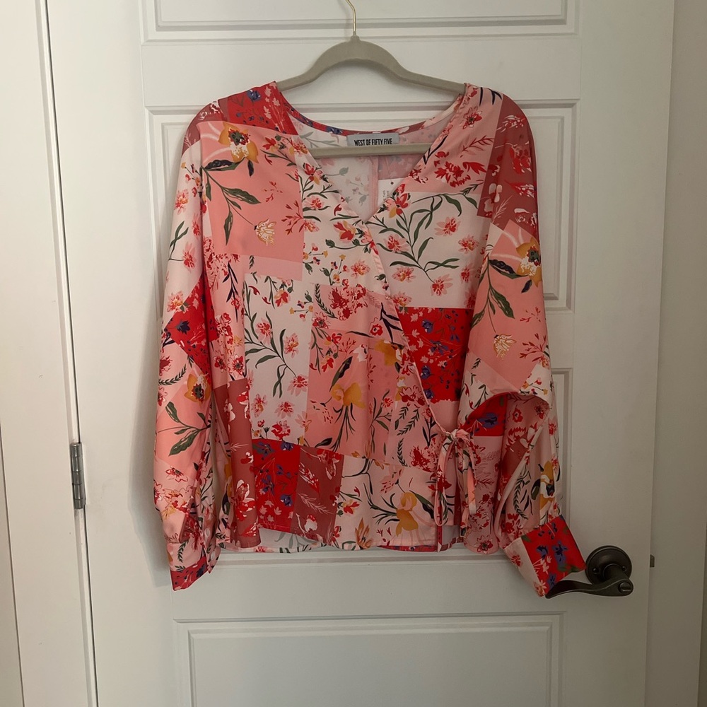 Westbound Pink and Red Floral Blouse